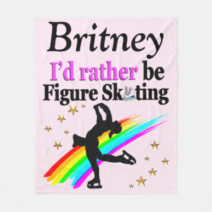 RATHER BE FIGURE SKATEN CUSTOM FLEECE BLANKET