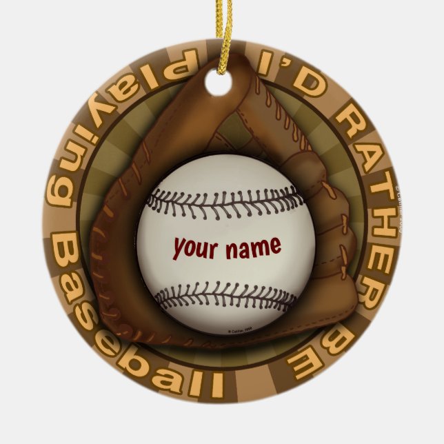 Rather Play Baseball Keramik Ornament (Vorne)