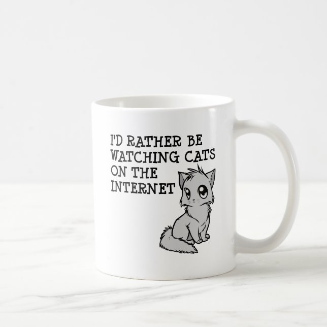 Rather Watch Cats Funny Mug Tasse (Rechts)