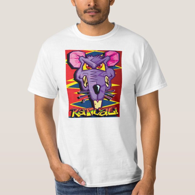 RATical durch Amerikaner-Pop Daves Weiss T-Shirt (Vorderseite)