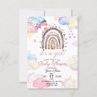 Ratinbow Baby Dusche Einladung für Baby