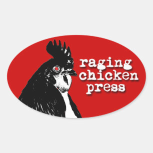 Rating Chicken Logo Oval Sticker mit Text