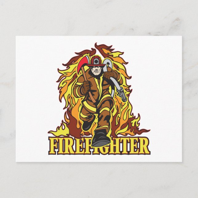 Rating Flames Firefighter Postkarte (Vorderseite)