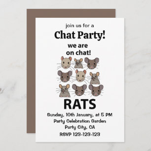 Rats Animal, das wir auf Chat sind Funny Rats Einladung