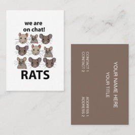 Rats Animal, das wir auf Chat sind Funny Rats Visitenkarte
