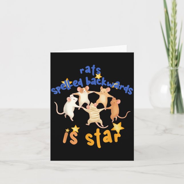 Rats Spelled Backwards Is Star Funny Rat Meme Rat  Karte (Vorderseite)