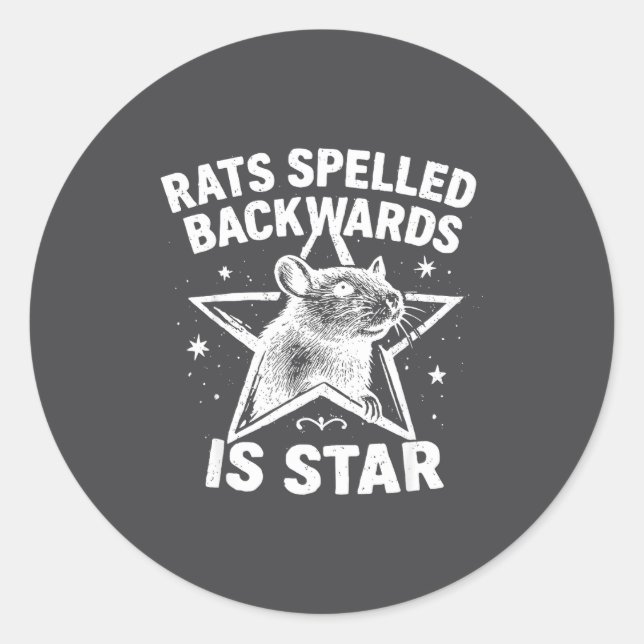Rats Spelled Backwards Is Star  Runder Aufkleber (Vorderseite)