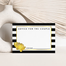 Ratschlag für das Paar | Black Strip & Gold Peony Hinweiskarte