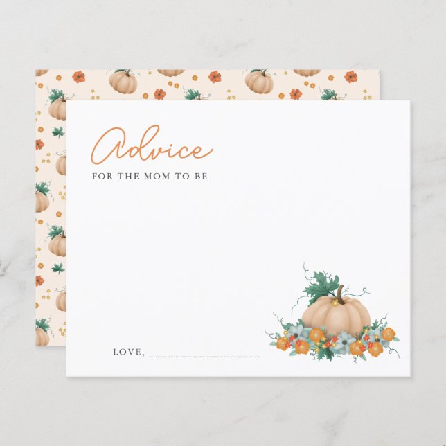 Ratschlag für die Mama als Pumpkin-Kinderdusche (Vorne/Hinten)