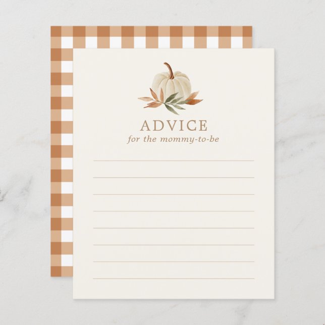 Ratschlag für Mommy to Be Little Pumpkin Baby Show (Vorne/Hinten)