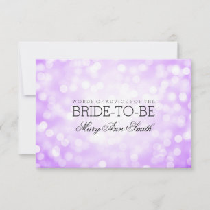 Ratschläge Card Brautparty Lila Glitzer-Leuchten Einladung