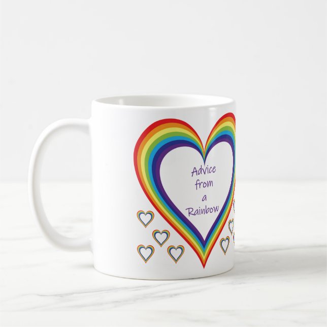 Ratschläge einer Rainbow-Tasse Kaffeetasse (Links)