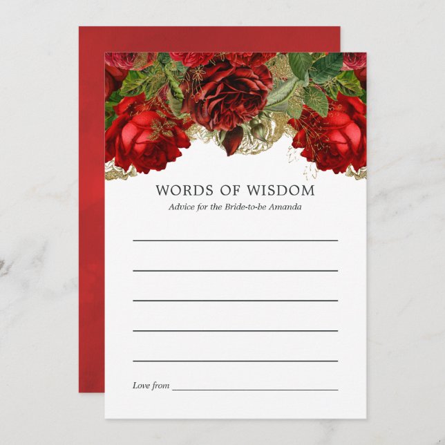 Ratschläge für Burgunder Vintages Brautparty und G Einladung (Vorne/Hinten)