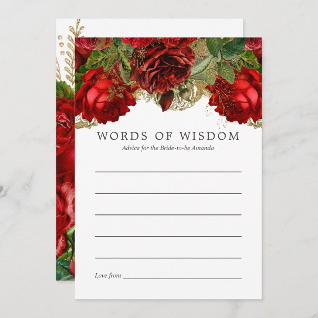 Ratschläge für Burgunder Vintages Brautparty und G Einladung (Vorne/Hinten)