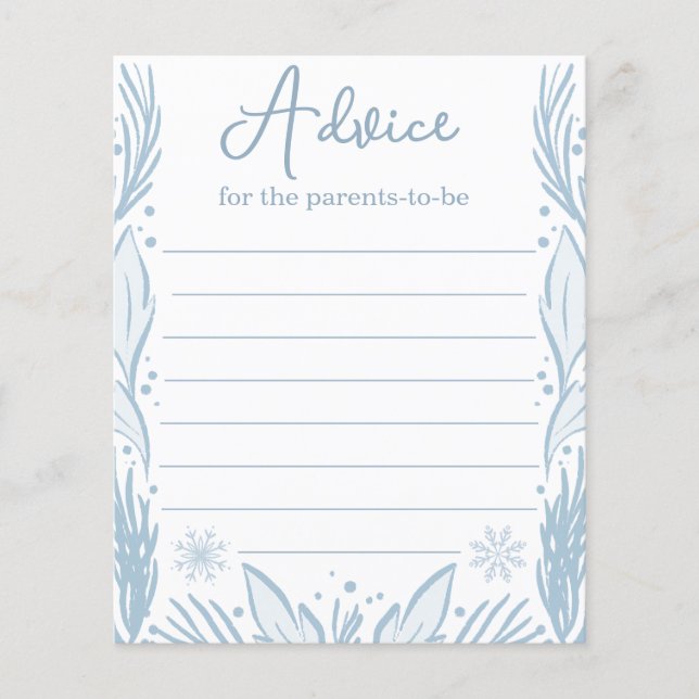 Ratschläge für das Babyduschenspiel der Eltern (Vorderseite)