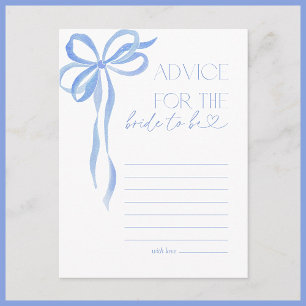 Ratschläge für das Brautparty "Bride Blue Bow" Postkarte