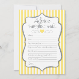 Ratschläge für das Brautparty des gelben Grau Hinweiskarte