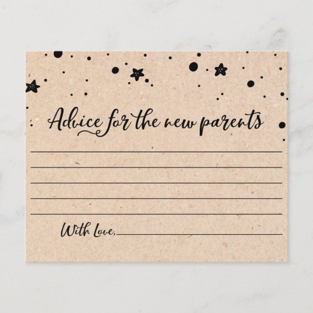 Ratschläge für das neue Eltern Card Baby Shower Pa (Vorderseite)