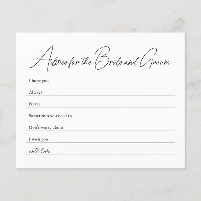 Ratschläge für das Spiel "Bride and Groom" Flyer (Vorne)