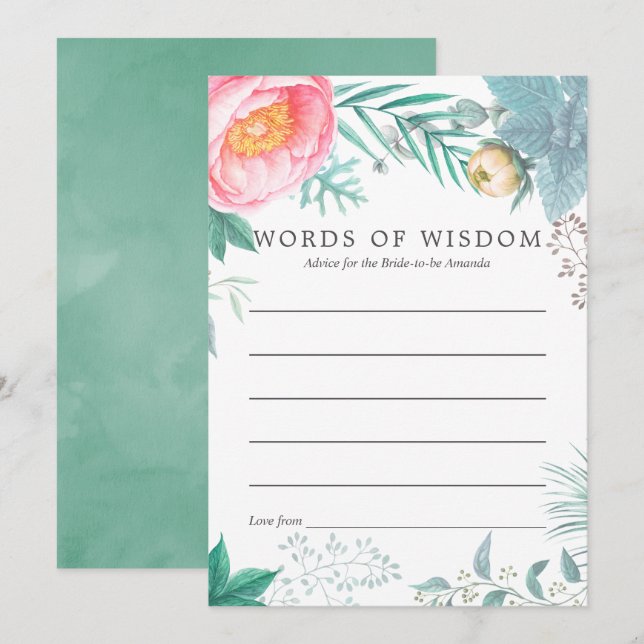 Ratschläge für das tropische Minzflora-Sommer-Brau Einladung (Vorne/Hinten)