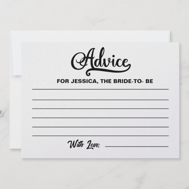 Ratschläge für die Begleitung von Brautpartys Einladung (Vorderseite)