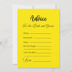 Ratschläge für die Braut und den hellgelben Boden Einladung
