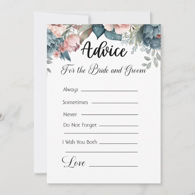 Ratschläge für die Braut und die Grünblüte Einladung (Vorderseite)