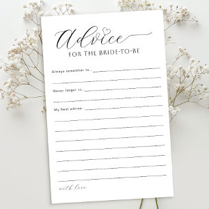 Ratschläge für die Bride Card Minimales Brautpar