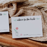 Ratschläge für die Bride Cards | Botanischer Mason Hinweiskarte<br><div class="desc">Sammeln Sie Ratschläge für die zukünftige Braut mit diesen süßen Karten. Platzieren Sie einen Stapel am Eingang des Party, verließ einen an jeder Stelle, oder geben Sie ihn durch. In unserem botanischen Glaskeramikdesign finden Sie Blume und Blätter in Rosa, Pfirsich und Minze, eingebettet in einem hübschen Glasgefäß. Koordiniert mit unseren...</div>