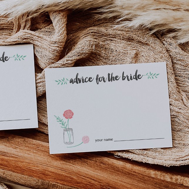 Ratschläge für die Bride Cards | Botanischer Mason Hinweiskarte (Von Creator hochgeladen)