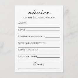Ratschläge für die Bride & Groom-Karte Einladung