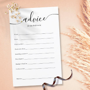 Ratschläge für die Bride Script Brautparty Card