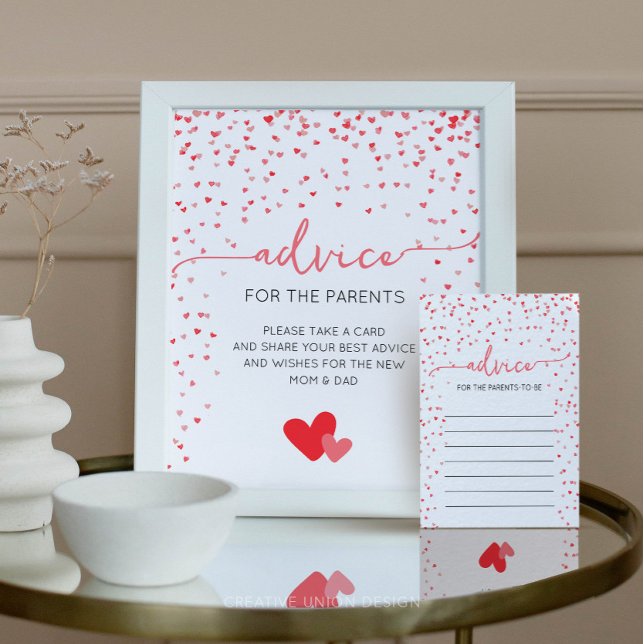 Ratschläge für die Eltern Babyduschdekoration sign Poster (little sweetheart baby shower)