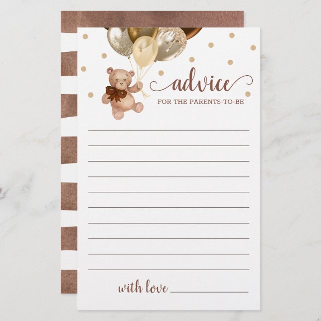 Ratschläge für die Kinderdusche Teddy-Bär (Vorne/Hinten)