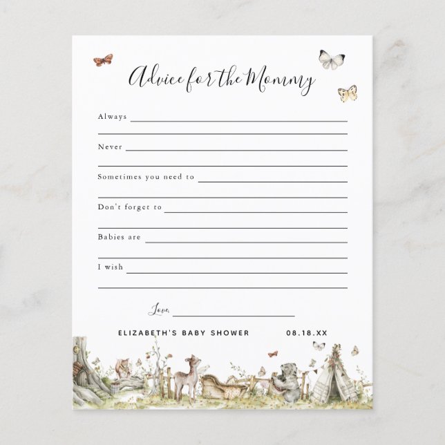 Ratschläge für die Mama | Baby Showspiel (Vorderseite)