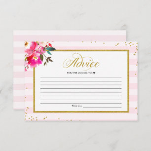 Ratschläge für die Mama-zu-be-Pink-Gold-Blütendusc Einladung