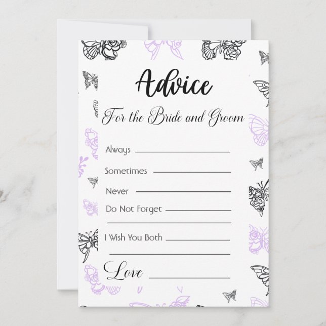 Ratschläge für die modernen Schmetterlinge von Bra Einladung (Vorderseite)