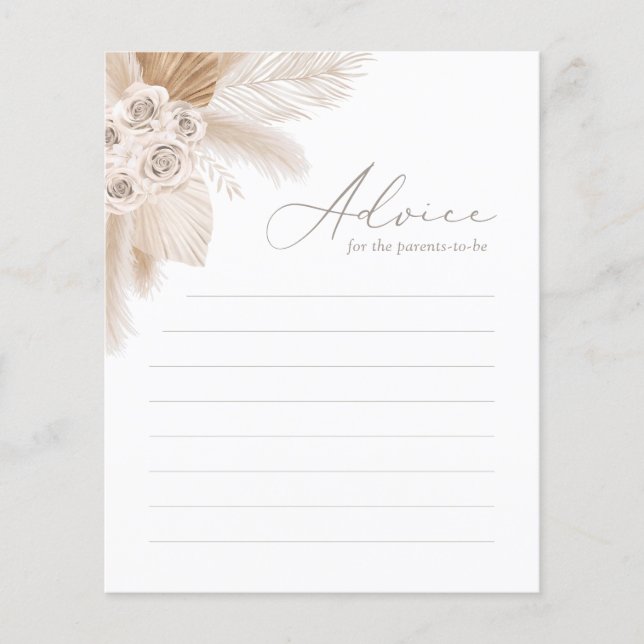 Ratschläge für Eltern Boho Pampas Grass Baby Showe (Vorderseite)