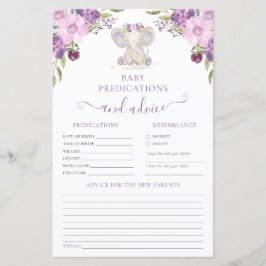 Ratschläge für Eltern Elephant Girl Baby Shower Ga