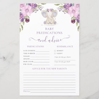 Ratschläge für Eltern Elephant Girl Baby Shower Ga