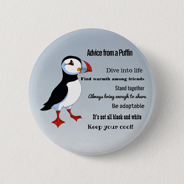 Ratschläge über einen Puffin-Design-Knopf Button (Vorderseite)
