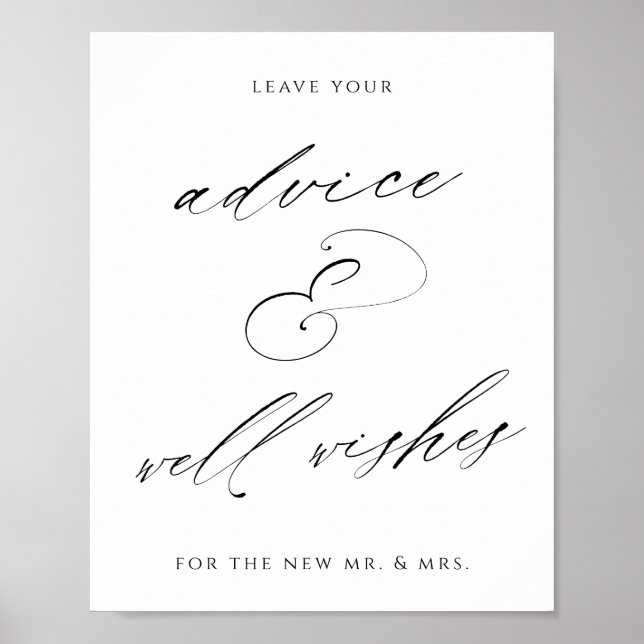 Ratschläge und gute Wünsche für Hochzeiten Poster (Vorne)