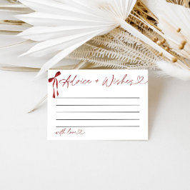 Ratschläge und Wünsche Duschspiele Burgundy Bow Begleitkarte