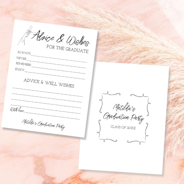 Ratschläge und Wünsche für die Abschluss-Karte für Ankündigung (Advice & Wishes For Graduate Graduation Card)