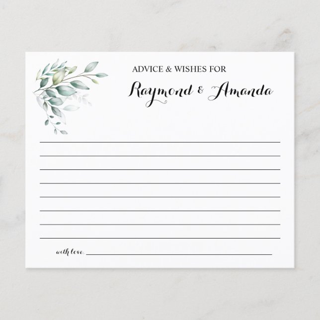 Ratschläge und Wünsche für eine Karte mit doppelte (Vorne)