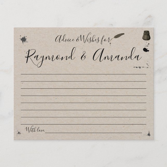 Ratschläge und Wünsche für eine Karte mit doppelte (Vorne)