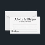 Ratschläge und Wünsche Gotische Hochzeitkarte Hinweiskarte<br><div class="desc">Sie können diese Ratschläge und Wünsche gotische Hochzeitskarte personalisieren und anpassen. Es stehen Bearbeitungsoptionen zur Verfügung.</div>