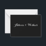 Ratschläge und Wünsche Hochzeitskarten Hinweiskarte<br><div class="desc">Karten für Hochzeitsgäste,  um Ratschläge und Wünsche verlassen,  Hintergrundfarbe und Text zu ändern,  um Ihren Anlass zu Anzug. Legen Sie am Empfang auf einen Tisch.</div>