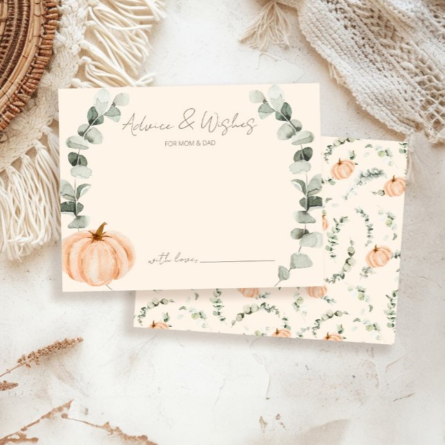 Ratschläge und Wünsche Kleine Pumpkin-Baby-Dusche Begleitkarte (Von Creator hochgeladen)