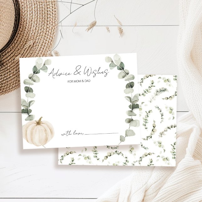 Ratschläge und Wünsche Kleine Pumpkin-Baby-Dusche Begleitkarte (Von Creator hochgeladen)